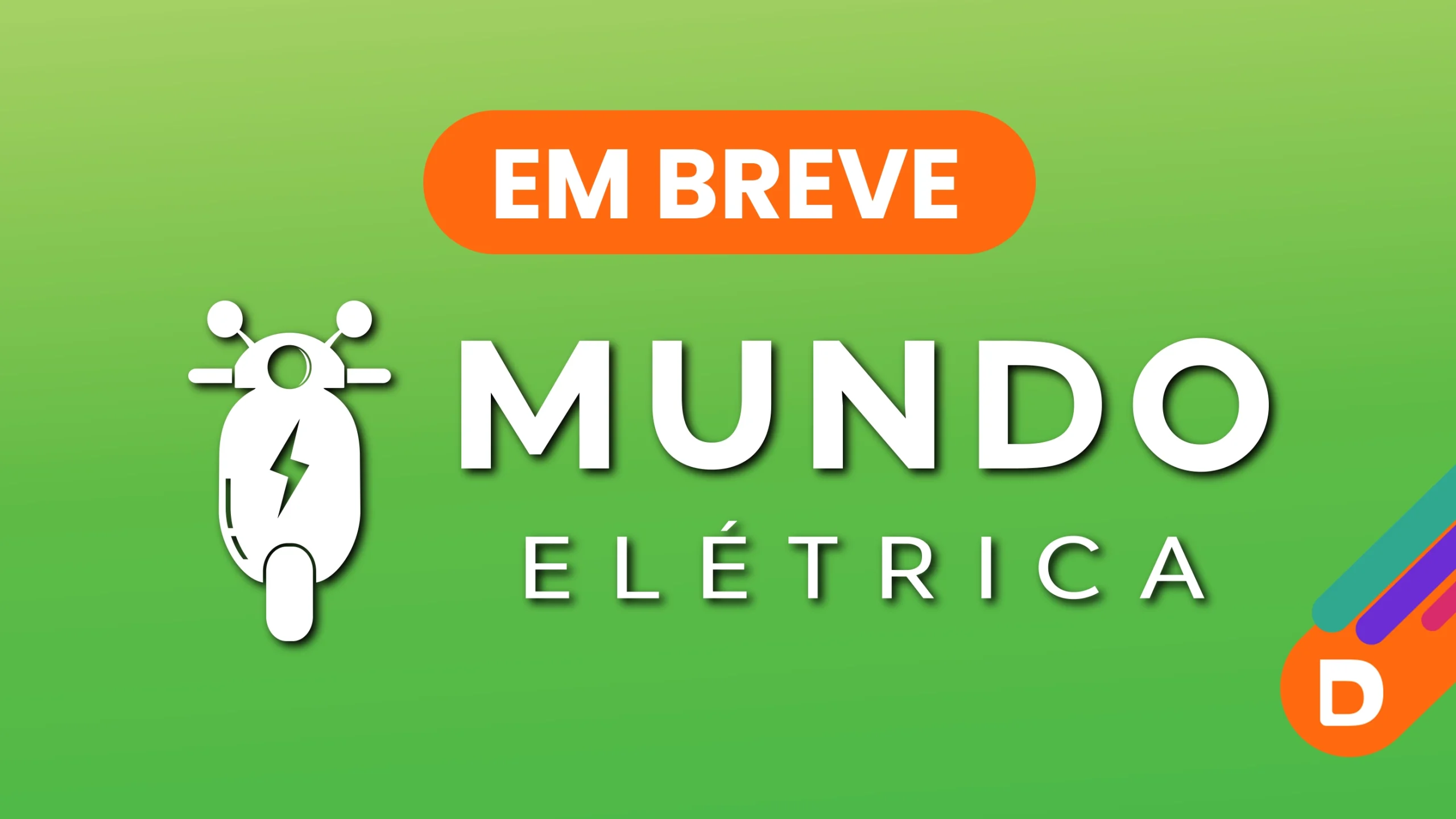 Imagem com texto “Em breve Mundo Elétrica” anunciando nova loja no Shopping D com ícone de scooter elétrica. - Shopping D